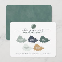 Farbpalette für die blaue Sommerhochzeit der grüne