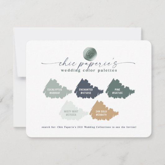 Farbpalette für die blaue Sommerhochzeit der grüne (Vorderseite)