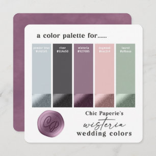 Farbpalette für die Hochzeitskiste "Lavendel & Pin Einladung