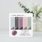 Farbpalette für die Hochzeitskiste "Lavendel & Pin Einladung (Stehend Vorderseite)