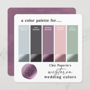 Farbpalette für die Hochzeitskiste "Lavendel & Pin Einladung