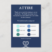 Farbpalette für die Hochzeitskleidung des blauen H Begleitkarte (Vorderseite)