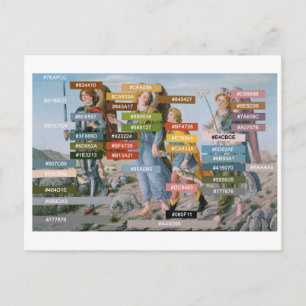 Farbpalette für drei Archangels und Tobias Postkarte