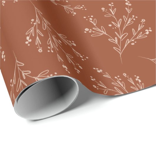 Farbpalette für einfache Verzweigungen | Burnt Sie Geschenkpapier (Rolleneckpunkt)