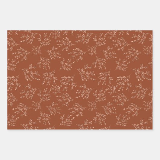 Farbpalette für einfache Verzweigungen | Burnt Sie Geschenkpapier Set (Vorderseite 3)