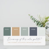 Farbpalette für Eukalyptus Navy & Gold-Hochzeiten Einladung (Stehend Vorderseite)