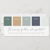 Farbpalette für Eukalyptus Navy & Gold-Hochzeiten Einladung (Vorderseite)