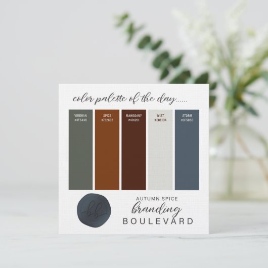 Farbpalette für Herbst-Gewürze Einladung (Stehend Vorderseite)