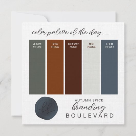 Farbpalette für Herbst-Gewürze Einladung (Vorderseite)