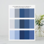 Farbpalette für Hochzeitsgrade in Blau und Grau (Stehend Vorderseite)