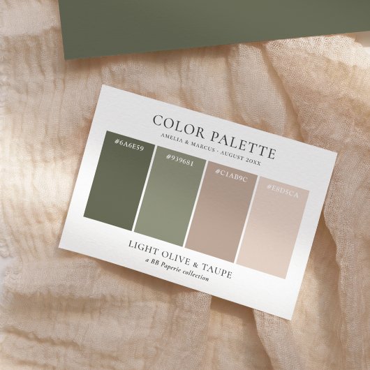 Farbpalette für leichte Olive & Taupe Begleitkarte