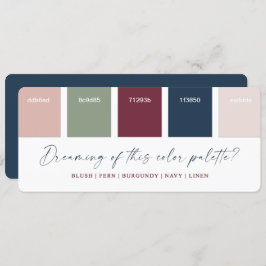 Farbpalette für Navy Blue & Burgundy Wedding Color Einladung