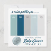 Farbpalette für Navy Blue & Mint Baby Dusche Einladung (Vorderseite)
