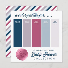Farbpalette für Navy Blue & Pink Baby Dusche Einladung