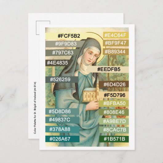 Farbpalette für St. Brigid (M 014) Po Postkarte (Vorne/Hinten)