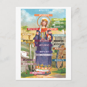 Farbpalette für St. Catherine in ägyptischem Kleid Postkarte