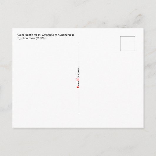 Farbpalette für St. Catherine in ägyptischem Kleid Postkarte (Rückseite)