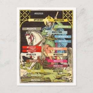 Farbpalette für St. Georg zu Pferde (BS 01) Postkarte