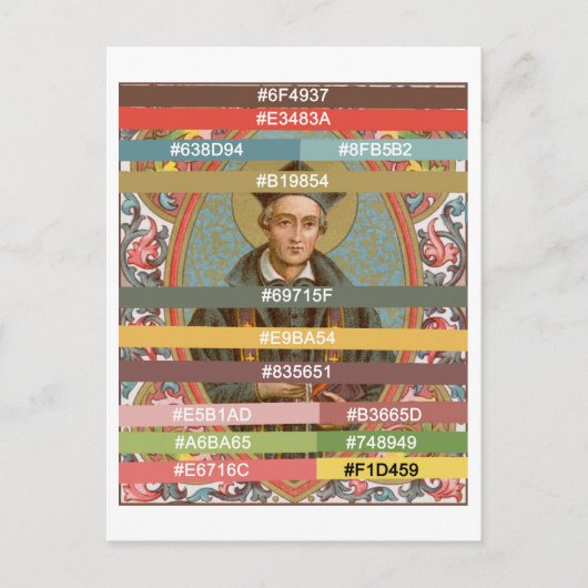 Farbpalette für St. Ivo in Kermartin (BK 015) Postkarte (Vorderseite)