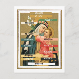Farbpalette für St. Rosa von Lima & Christuskind Postkarte