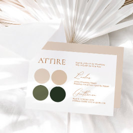 Farbpalette Grün & Champagner für Hochzeiten RSVP Karte