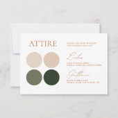Farbpalette Grün & Champagner für Hochzeiten RSVP Karte (Vorderseite)