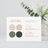 Farbpalette Grün & Champagner für Hochzeiten RSVP Karte (Stehend Vorderseite)