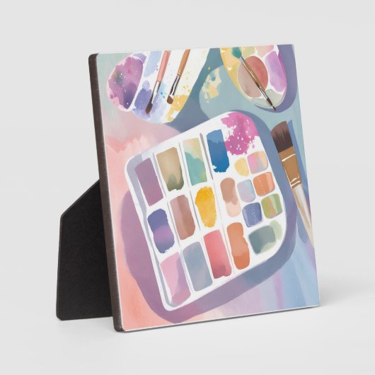 Farbpalette | Hübsche Kunst Farben Wasserfarbe Fotoplatte (Vorderseite)