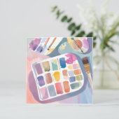 Farbpalette | Hübsche Kunst Farben Wasserfarbe Karte (Stehend Vorderseite)
