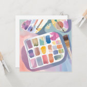 Farbpalette | Hübsche Kunst Farben Wasserfarbe Karte (Vorderseite/Rückseite Beispiel)