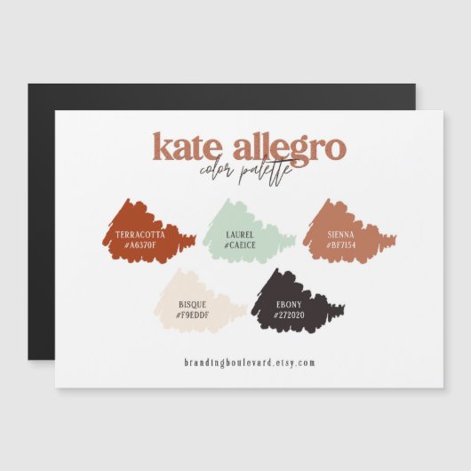 Farbpalette Karte Terracotta Sienna Minze & Beige (Vorne/Hinten)