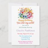 Farbpalette Kunst Geburtstagspartei Einladung (Vorderseite)