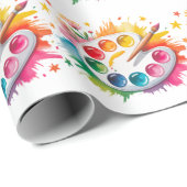 Farbpalette Kunst Geburtstagspartei Geschenkpapier (Rolleneckpunkt)