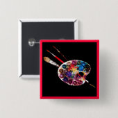 FARBPALETTE, Maler, Künstler Button (Vorne & Hinten)