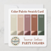 Farbpalette Palette Karte für Taurus Zodiac Zeiche (Vorderseite)