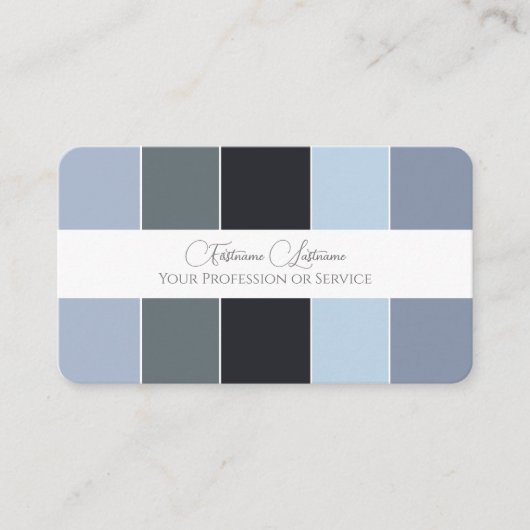 Farbpalette QR-Code-Kalligrafie in Blau-Grautönen Visitenkarte (Vorderseite)