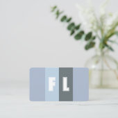 Farbpalette QR-Code-Kalligrafie in Blau-Grautönen Visitenkarte (Stehend Vorderseite)