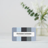 Farbpalette QR-Code-Kalligrafie in Blau-Grautönen Visitenkarte (Stehend Vorderseite)