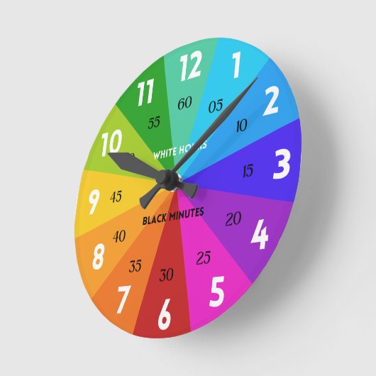 Farbpalette Rainbow Fett Erfahren Sie mehr über Ze Runde Wanduhr (Winkel)