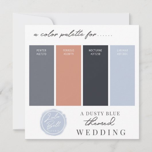 Farbpalette Rose Gold & Navy Einladung (Vorderseite)