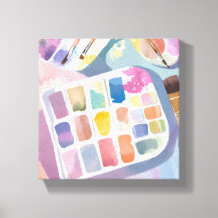 Farbpalette   Schöne Kunst Bunte Wasserfarbe Leinwanddruck