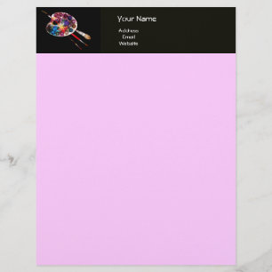 FARBPALETTE, schwarz und rosa Briefbogen