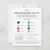 Farbpalette Sie werden mein Bridesmaid-Vorschlag s Ankündigung (Rückseite)