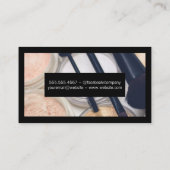 Farbpalette und Pinsel | Schwarze Grenze Visitenkarte (Rückseite)