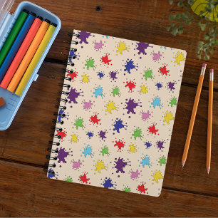 Farbpalette und Spritzer-Notizheft Notizblock