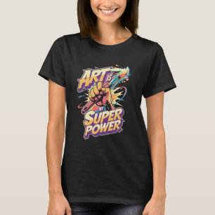 Farbpalette zum Zeichnen von Maler mit Superpower T-Shirt