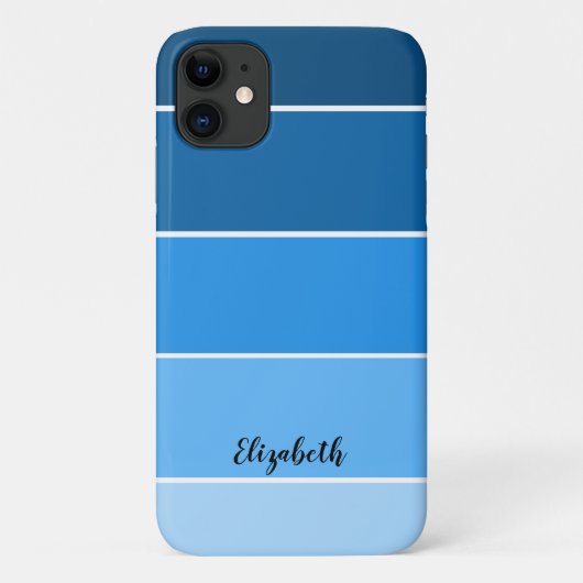Farbpalettenchip mit personalisiertem Namen Blue S Case-Mate iPhone Hülle (Rückseite)