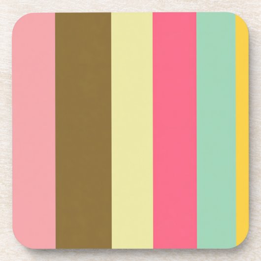 Farbpalettendesign für den Sommer Streifen Getränkeuntersetzer (Vorderseite)