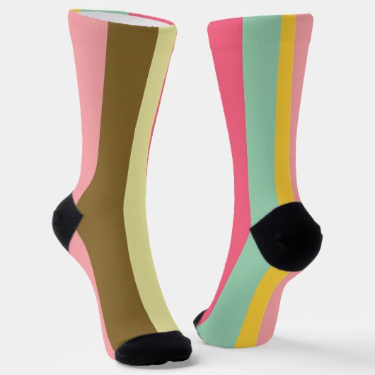 Farbpalettendesign für den Sommer Streifen Socken (Gewinkelt)