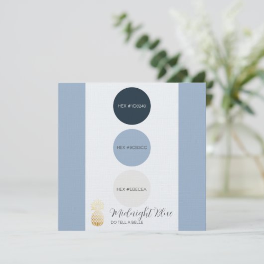Farbpalettenkarte für Mitternacht Einladung (Stehend Vorderseite)